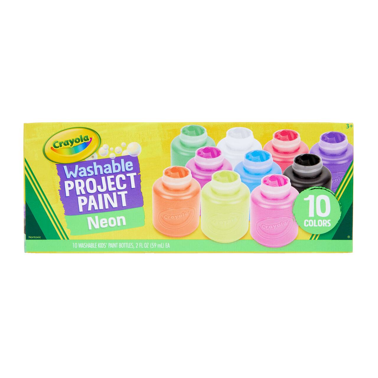 12 Packs: 10ct. (120 total) Crayola Neon Washable Kids Paint Set